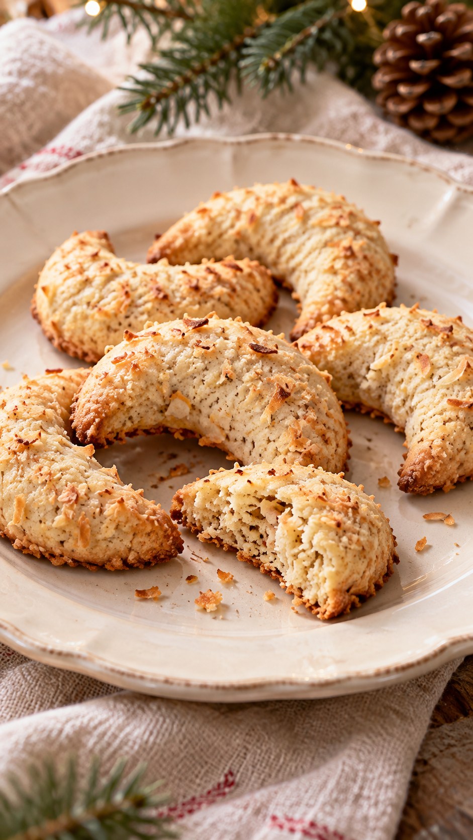 Toasted Coconut Cardamom Crescents