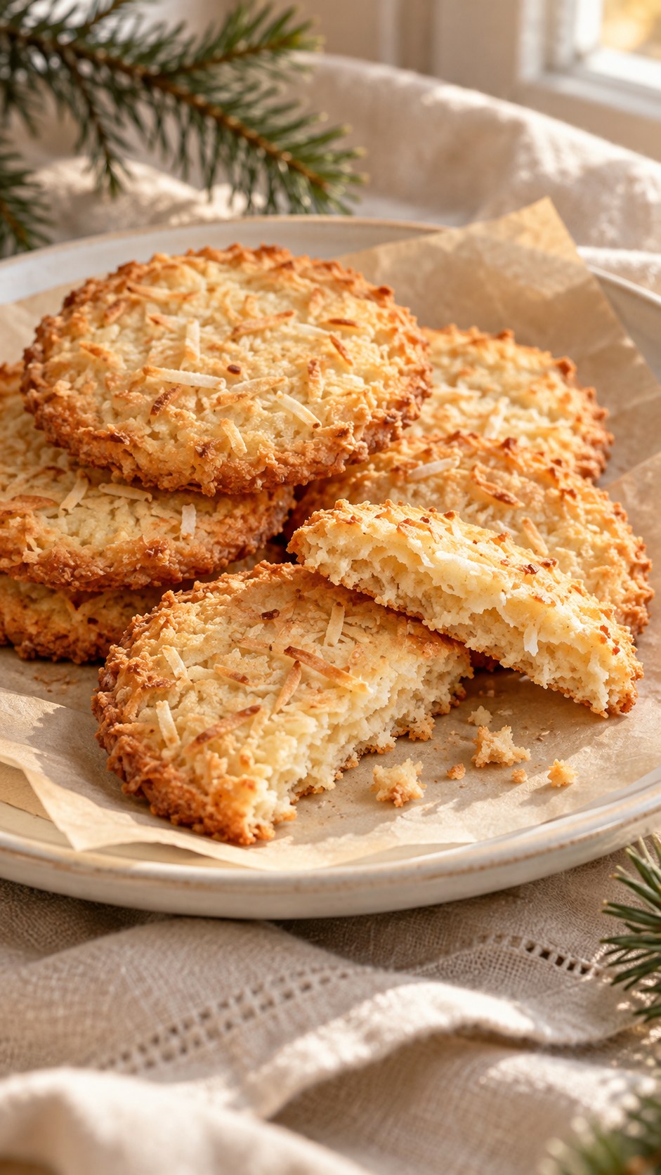 Toasted Coconut Shortbread Wafers