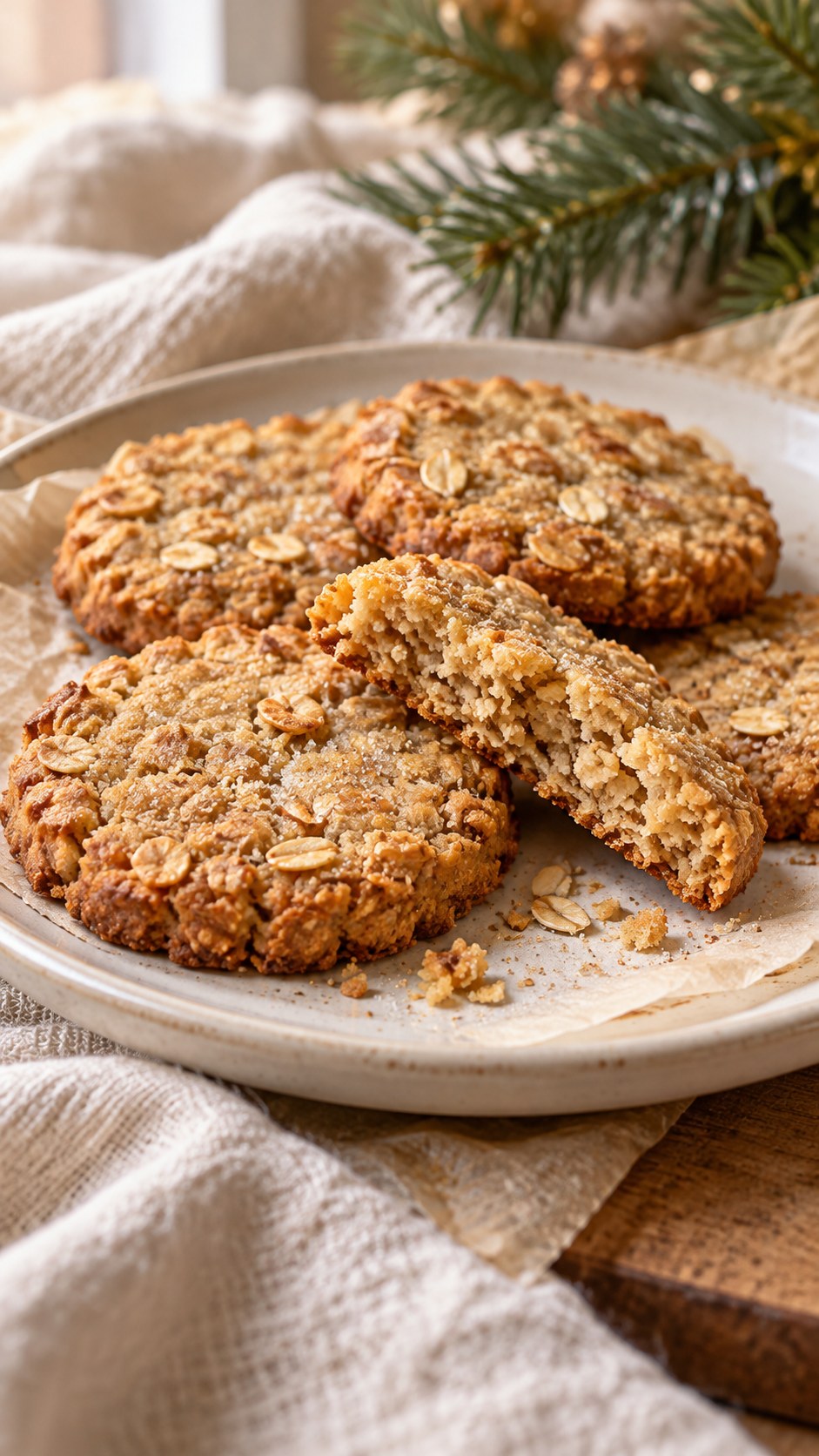 Toasted Oat Brown-Sugar Shortbread Cookies