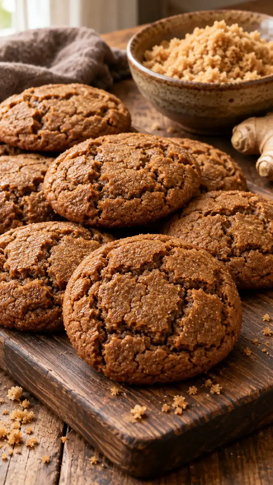 Soft brown-sugar gingerbread drop cookies with deep caramel flavor and no granulated-sugar coating.