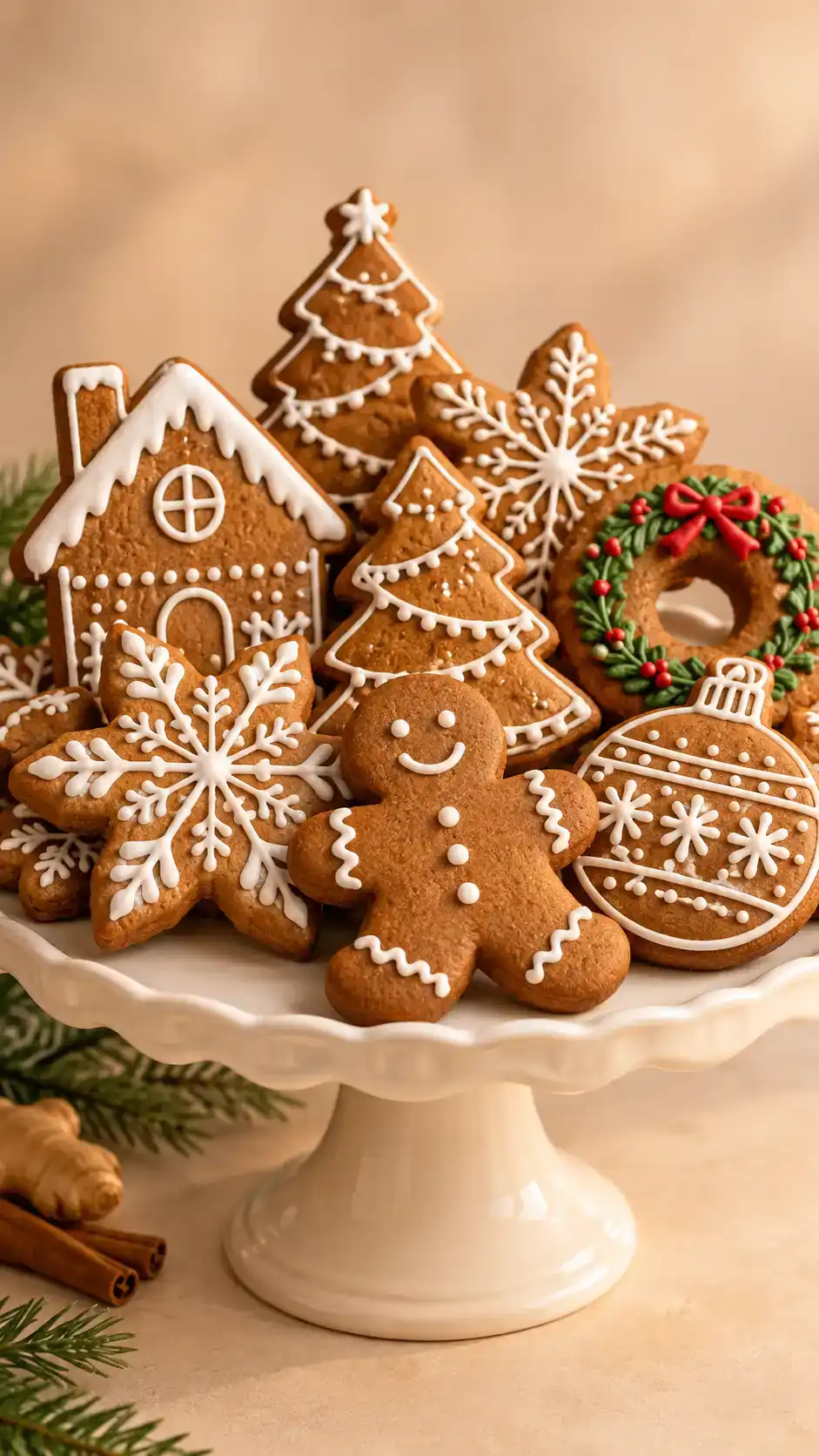 Eggless gingerbread cut-outs made with evaporated milk, molasses and a generous spice blend.