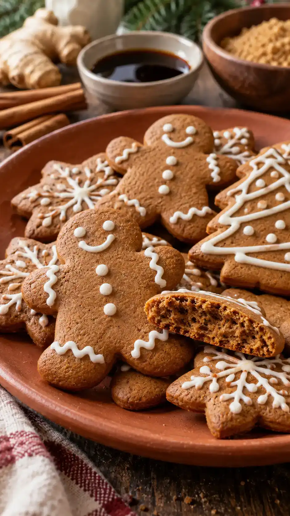 Egg-free gingerbread cut-outs made with molasses and evaporated milk, with tender centers and a warm ginger-cinnamon flavor.