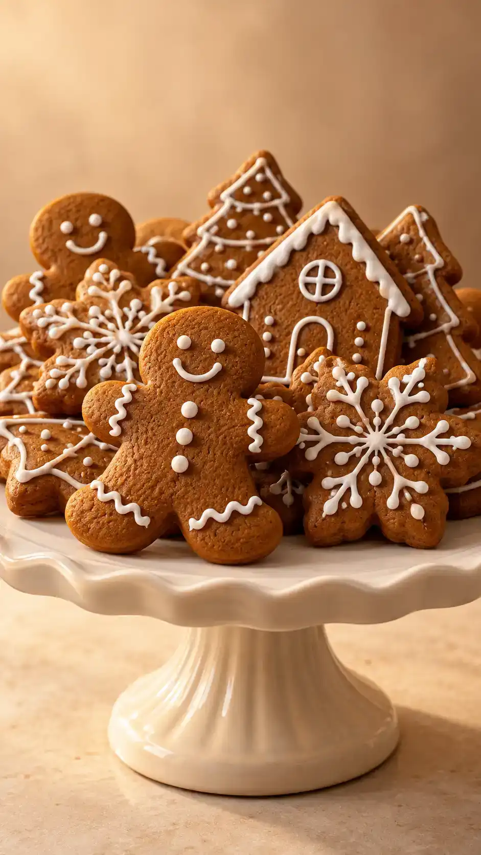 Soft gluten-free gingerbread cut-outs with tender molasses centers, a shortening-based dough and a long hydration rest.