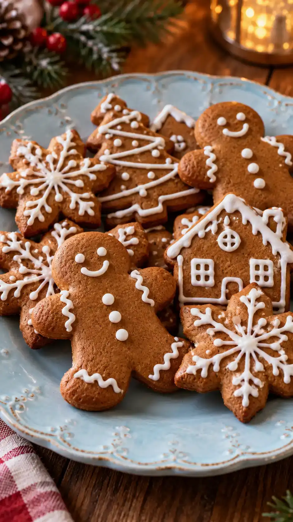 Rolled gingerbread cut-outs with even thickness and a versatile mix of stars, hearts and rounds.