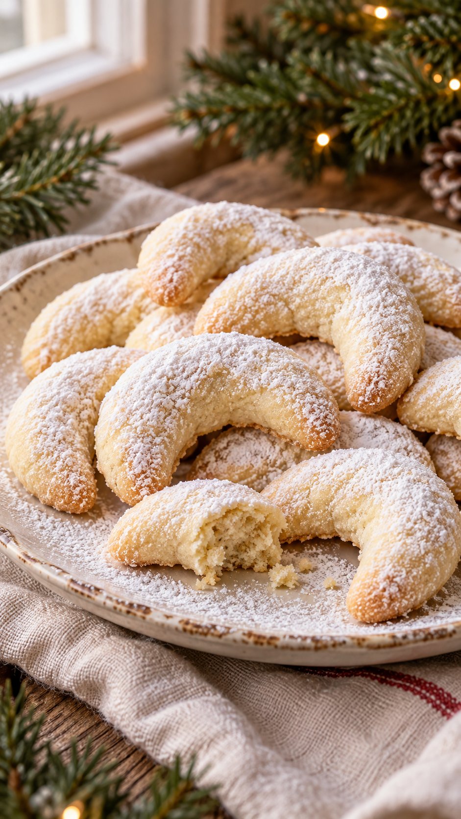 Almond Shortbread Crescents