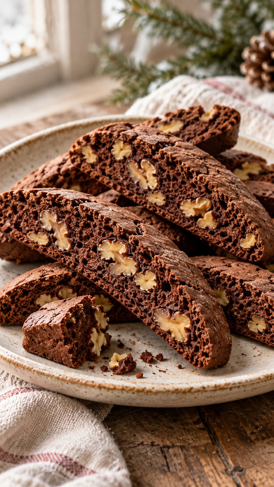 Chocolate Walnut Biscotti