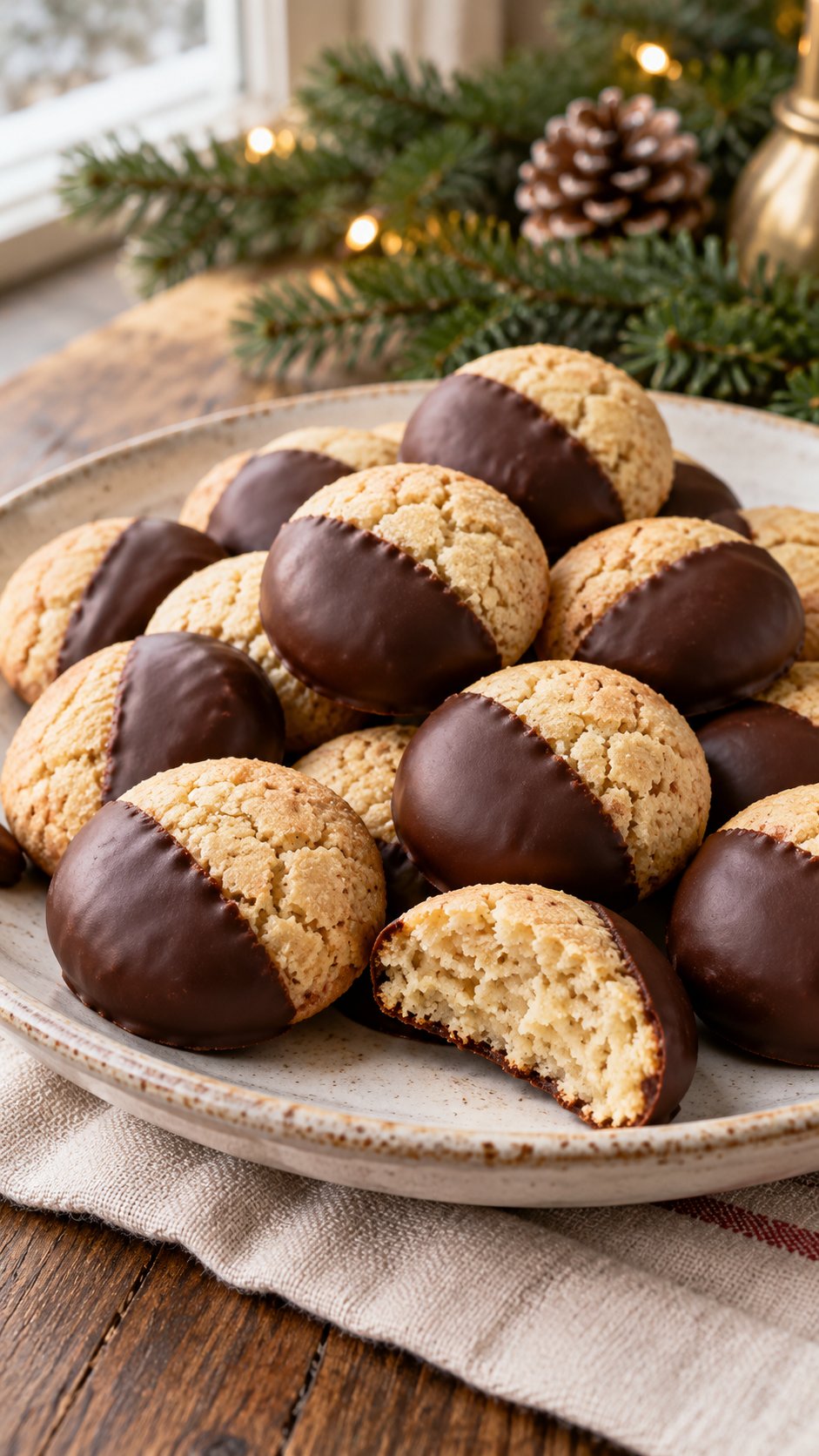 Chocolate-Dipped Amaretti
